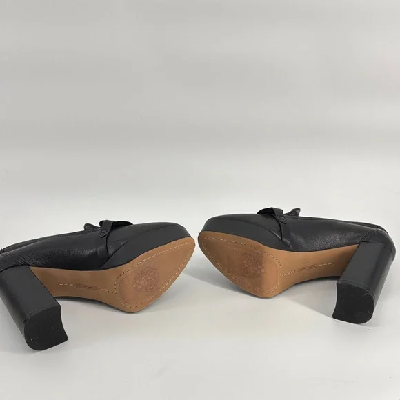 Vince Camuto Gathie size 8 Black Leather heeled loafers - Picture 9 of 12